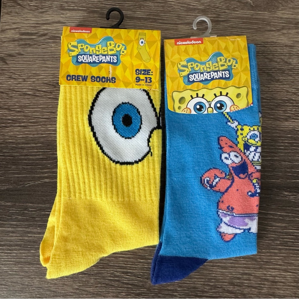 SpongeBob SquarePants Men’s Sock Set 2 NEW Nickelodeon Stocking Stuffer Gift